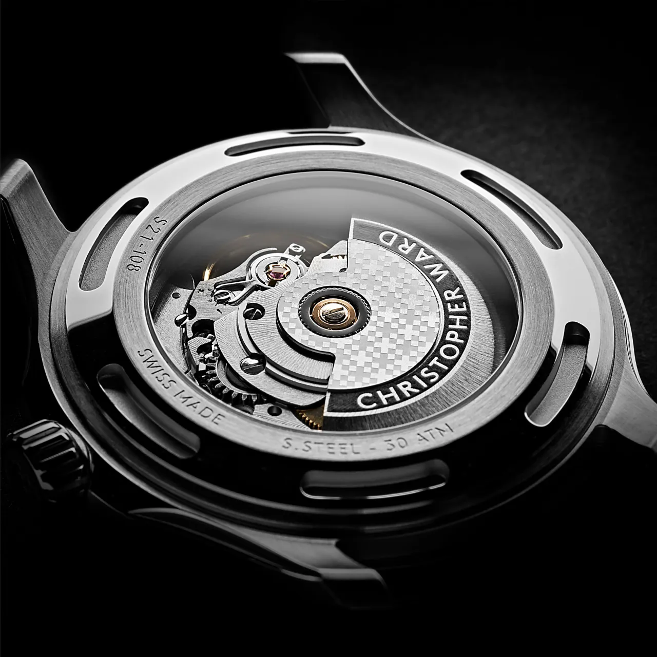 Christopher Ward C60 Trident Pro 300 Otomatik Siyah C6042ADA31S0KK1RK detay görseli 4