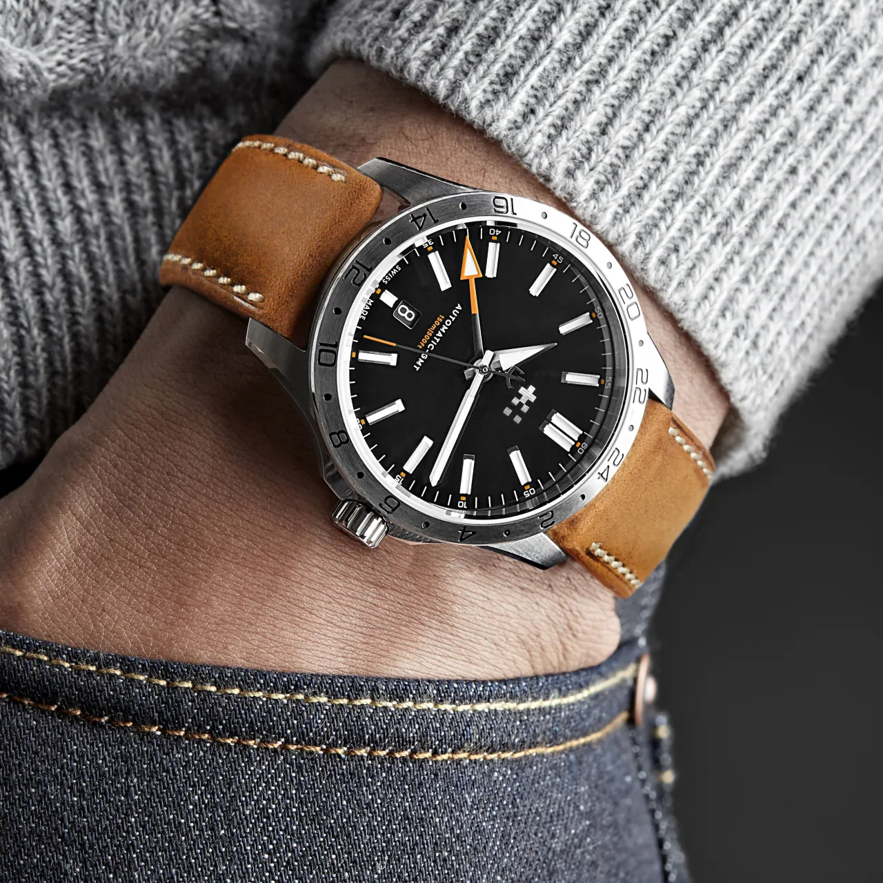Christopher Ward C63 Sealander GMT Otomatik Siyah C6339AGM3S00K2VC detay görseli 1