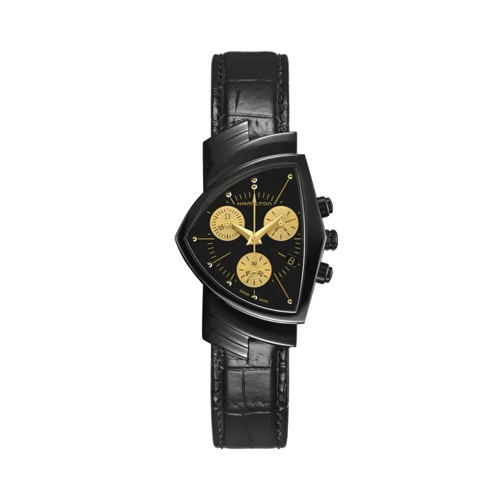 Hamilton Ventura L Chrono Quartz Siyah H24402730