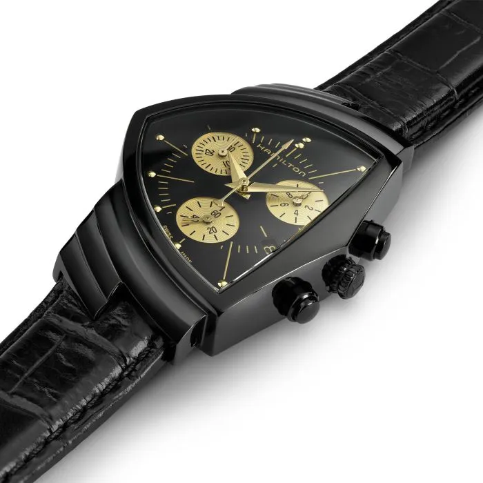 Hamilton Ventura L Chrono Quartz Siyah H24402730 detay görseli 1
