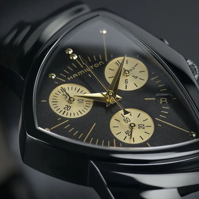 Hamilton Ventura L Chrono Quartz Siyah H24402730 detay görseli 4