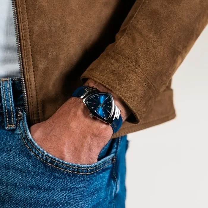 Hamilton Ventura Quartz Mavi H24411942 detay görseli 4