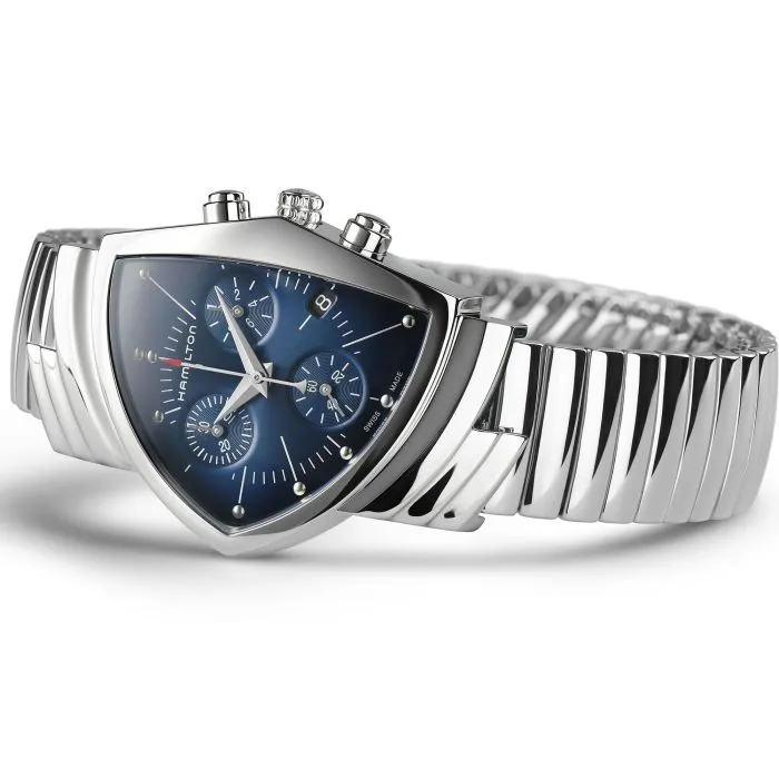 Hamilton Ventura Chrono Quartz Mavi H24432141 detay görseli 1