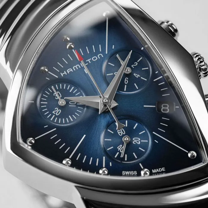 Hamilton Ventura Chrono Quartz Mavi H24432141 detay görseli 2