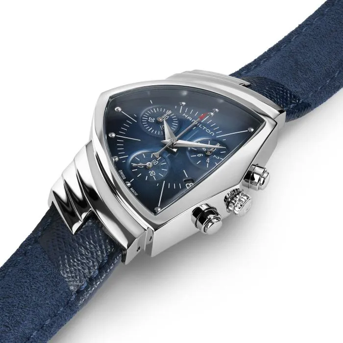 Hamilton Ventura Chrono Quartz Mavi H24432941 detay görseli 1