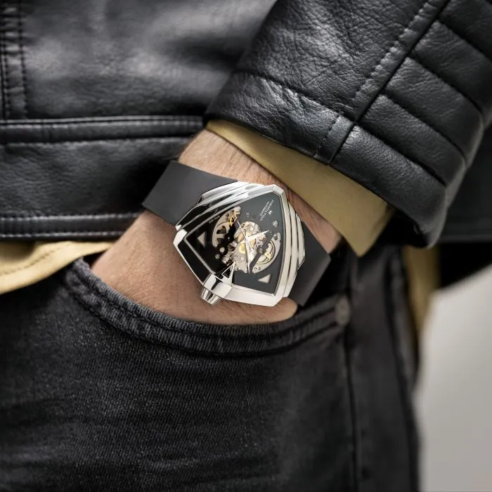 Hamilton Ventura XXL Skeleton Otomatik Siyah H24625330 detay görseli 5