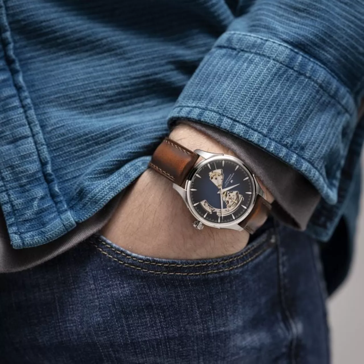 Hamilton Jazzmaster Open Heart Auto H32675540 detay görseli 5