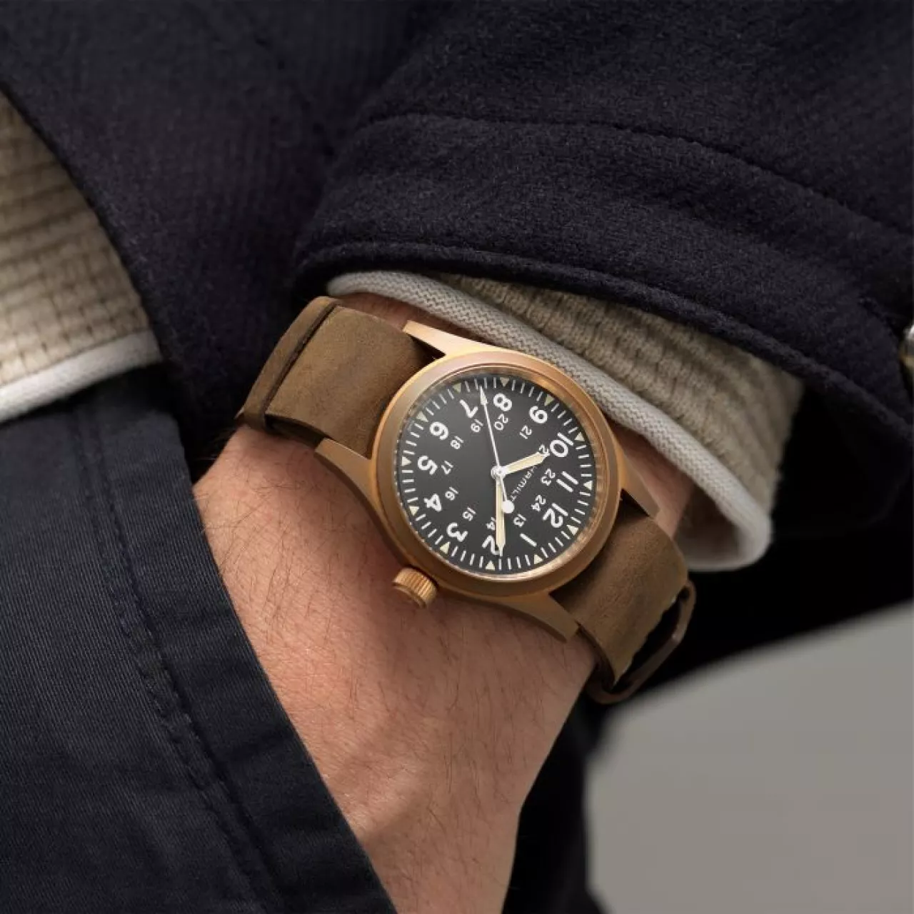 Hamilton Khaki Field Mechanical Bronze H69459530 detay görseli 5