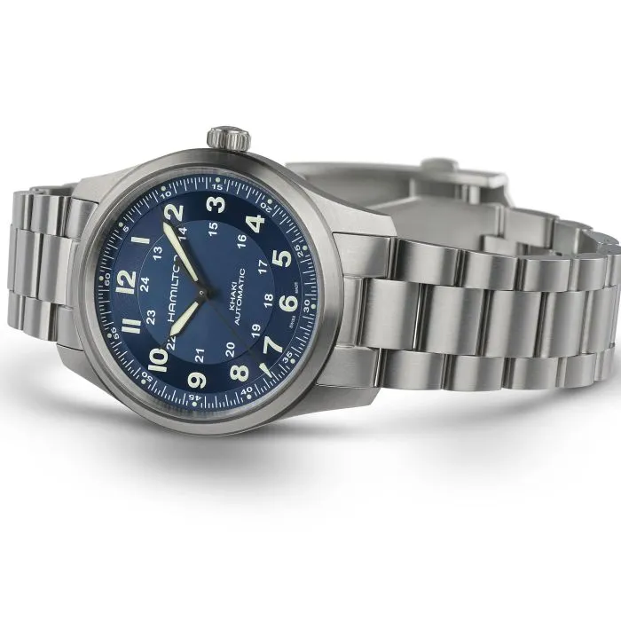 Hamilton Khaki Field Titanium Auto Mavi H70205140 detay görseli 2