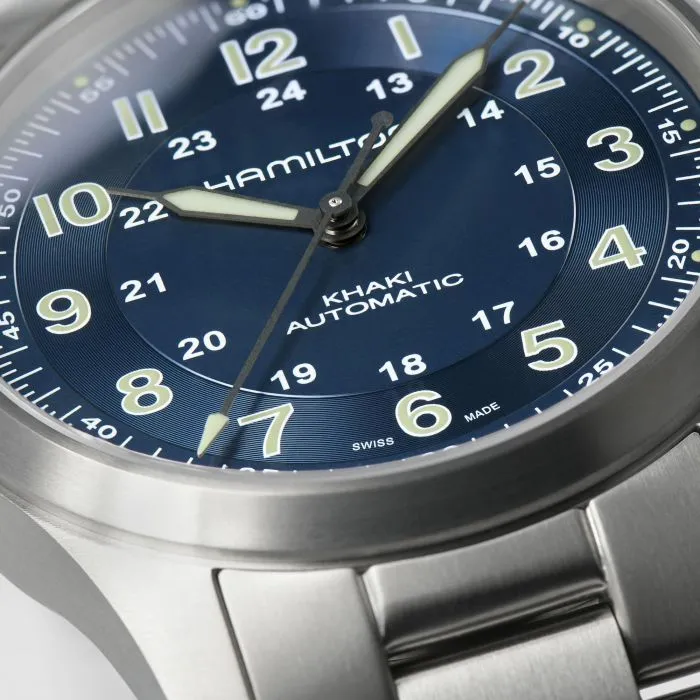 Hamilton Khaki Field Titanium Auto Mavi H70205140 detay görseli 3