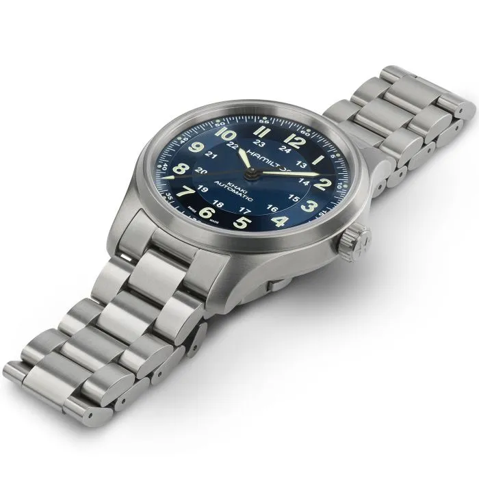 Hamilton Khaki Field Titanium Auto Mavi H70545140 detay görseli 1