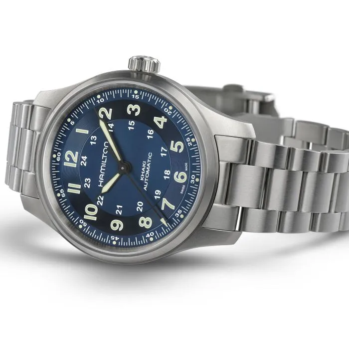 Hamilton Khaki Field Titanium Auto Mavi H70545140 detay görseli 2