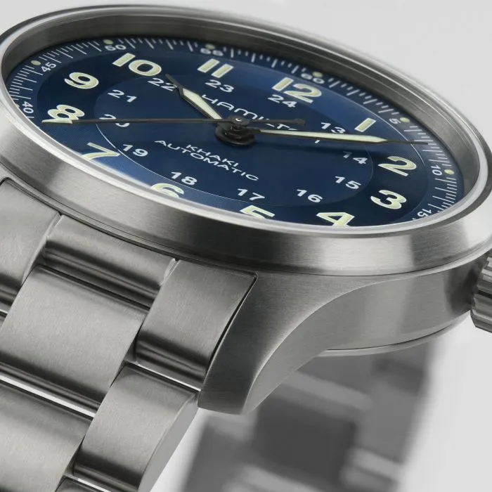 Hamilton Khaki Field Titanium Auto Mavi H70545140 detay görseli 3