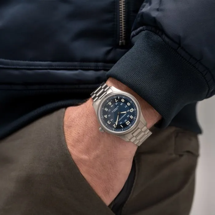 Hamilton Khaki Field Titanium Auto Mavi H70545140 detay görseli 5