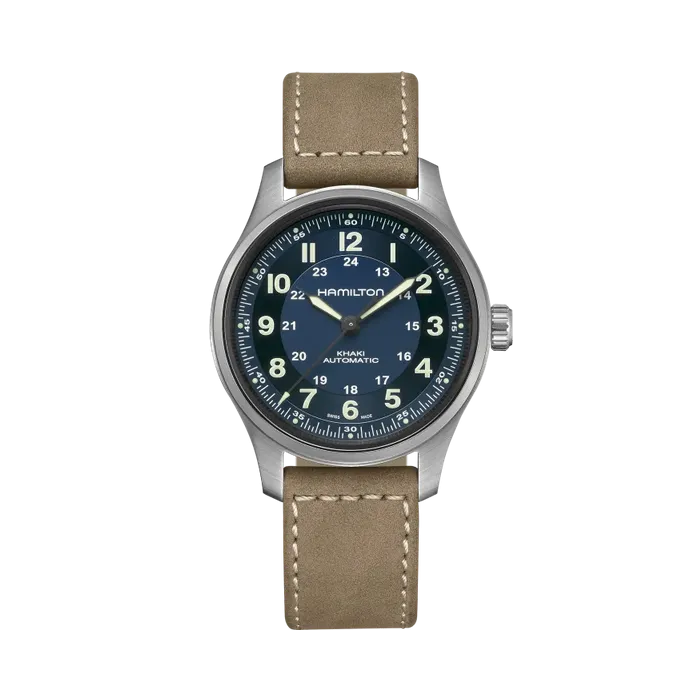 Hamilton Khaki Field Titanium Auto Mavi H70545540