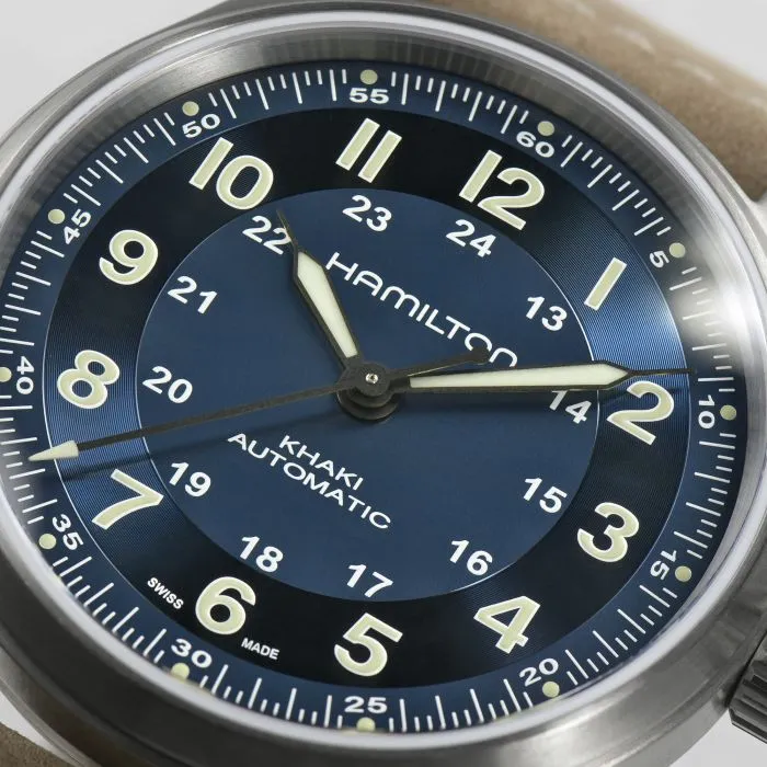 Hamilton Khaki Field Titanium Auto Mavi H70545540 detay görseli 3
