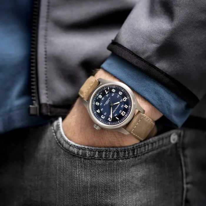 Hamilton Khaki Field Titanium Auto Mavi H70545540 detay görseli 5