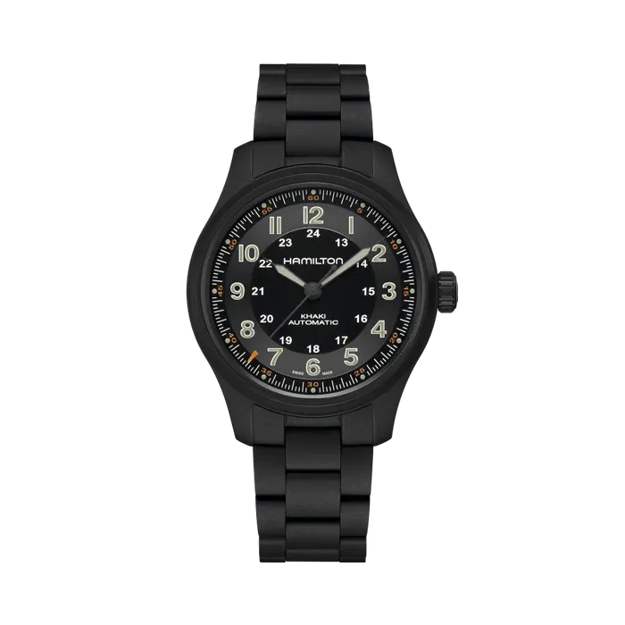 Hamilton Khaki Field Titanium Auto Siyah H70665130