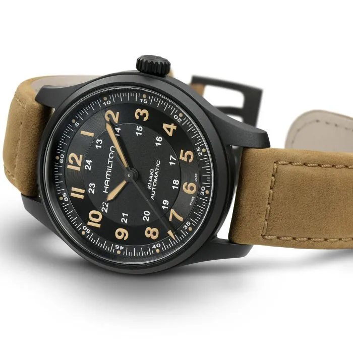 Hamilton Khaki Field Titanium Otomatik Siyah H70665533 detay görseli 2