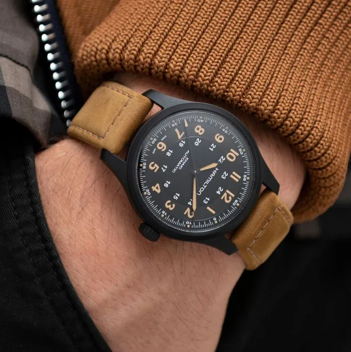 Hamilton Khaki Field Titanium Otomatik Siyah H70665533 detay görseli 4