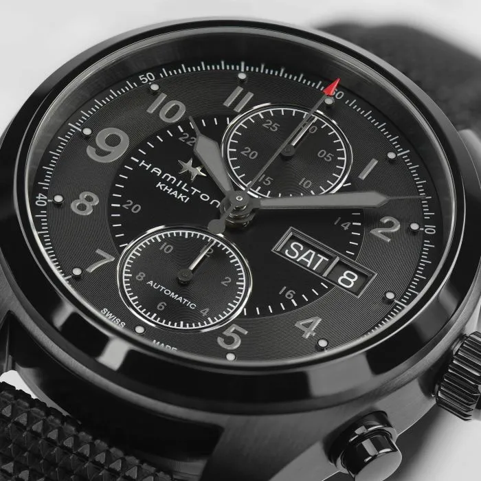 Hamilton Khaki Field Auto Chrono Siyah H71626735 detay görseli 2
