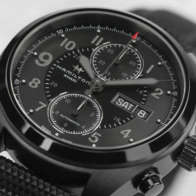 Hamilton Khaki Field Auto Chrono Siyah H71626735 Görsel 3