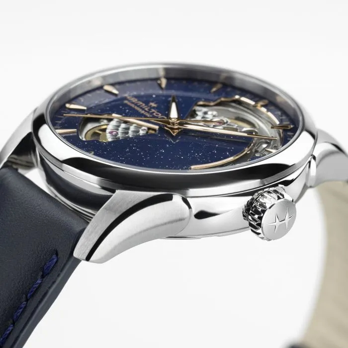 Hamilton Jazzmaster Open Heart Auto Mavi H32215642 detay görseli 4