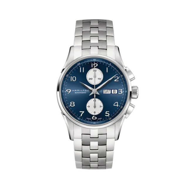 Beğenmek için çift tıkla Hamilton Jazzmaster Maestro Auto Chrono Otomatik Mavi H32576141 Görsel 1
