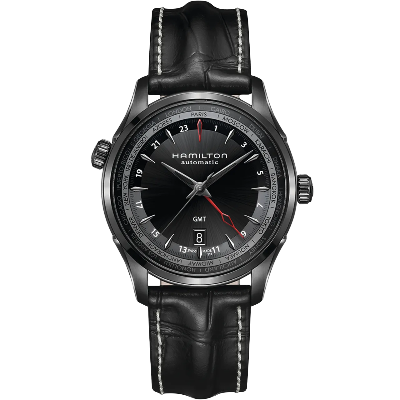 Hamilton Jazzmaster GMT Full Black Limited Edition Otomatik Siyah H32685731 detay görseli 1