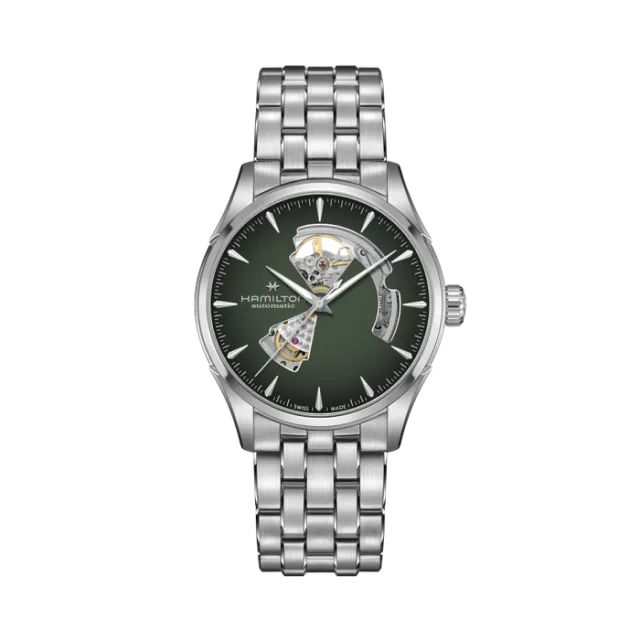 Beğenmek için çift tıkla Hamilton Jazzmaster Open Heart Auto Yeşil H32705160 Görsel 1