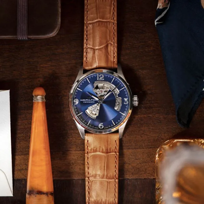 Hamilton Jazzmaster Open Heart Auto Mavi H32705541 detay görseli 5