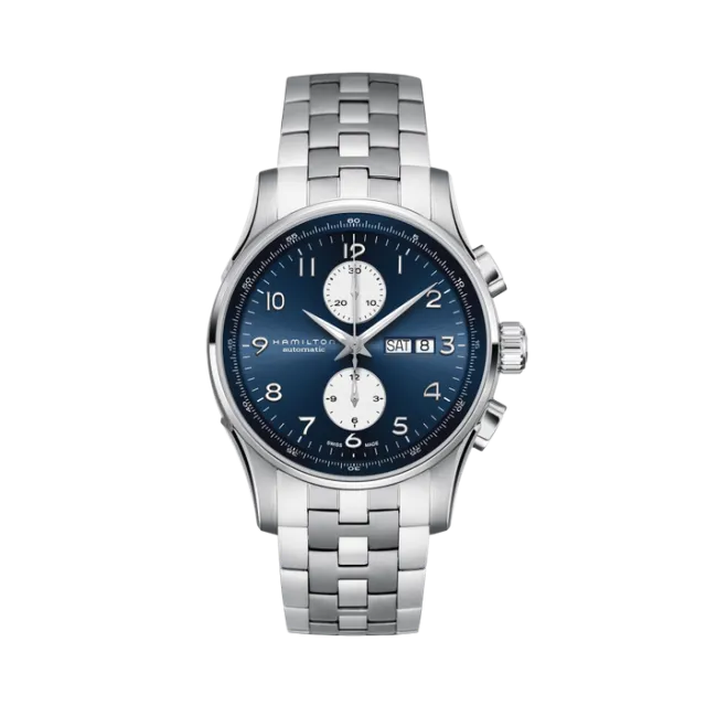 Beğenmek için çift tıkla Hamilton Jazzmaster Maestro Auto Chrono Blue H32766143 Görsel 1