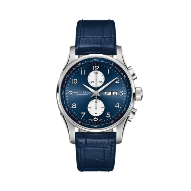 Beğenmek için çift tıkla Hamilton Jazzmaster Maestro Auto Chrono Mavi H32766643 Görsel 1