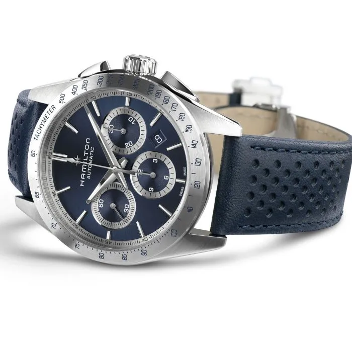Hamilton Jazzmaster Performer Auto Chrono Otomatik Mavi H36616640 detay görseli 2
