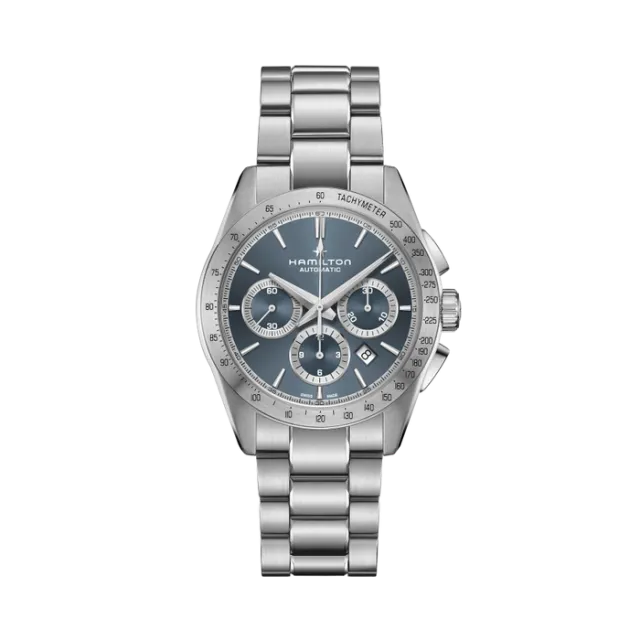 Beğenmek için çift tıkla Hamilton Jazzmaster Performer Auto Chrono Otomatik Mavi H36656140 Görsel 1