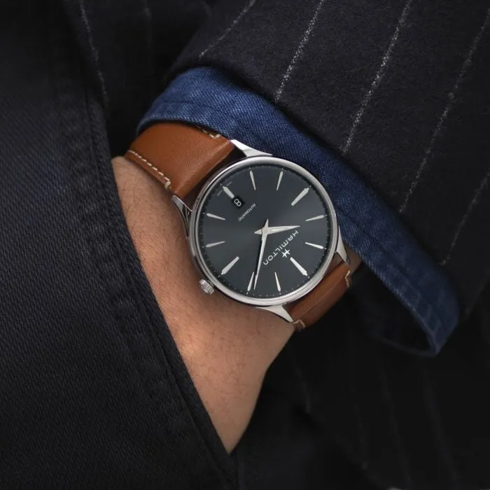 Hamilton Jazzmaster Thinline Auto Mavi H38525541 detay görseli 5