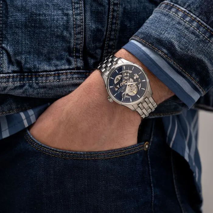 Hamilton Jazzmaster Skeleton Auto Mavi H42535141 detay görseli 3