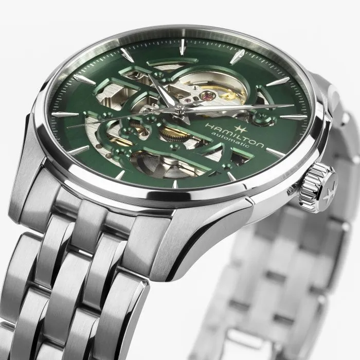 Hamilton Jazzmaster Skeleton Auto Green H42535160 detay görseli 4