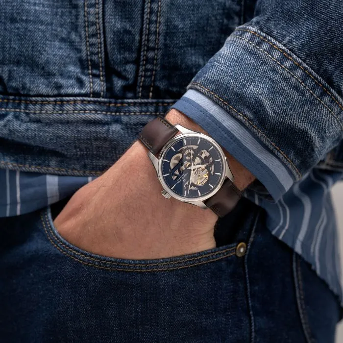 Hamilton Jazzmaster Skeleton Auto Mavi H42535541 detay görseli 5