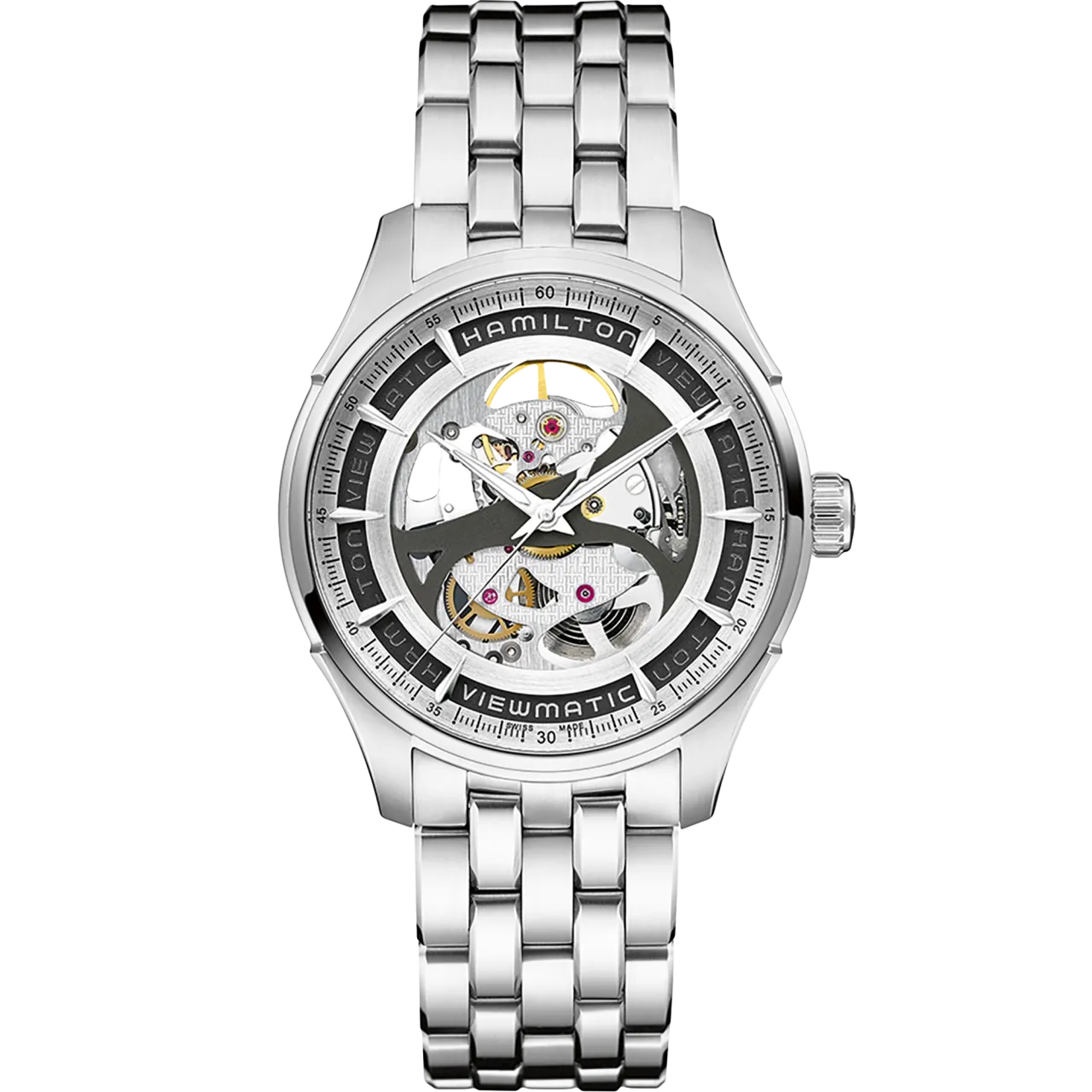 Hamilton Jazzmaster Viewmatic Skeleton Gent Auto Silver H42555151 detay görseli 1