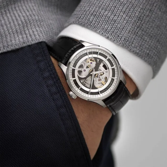 Hamilton Jazzmaster Viewmatic Skeleton Gent Auto Silver H42555751 detay görseli 2