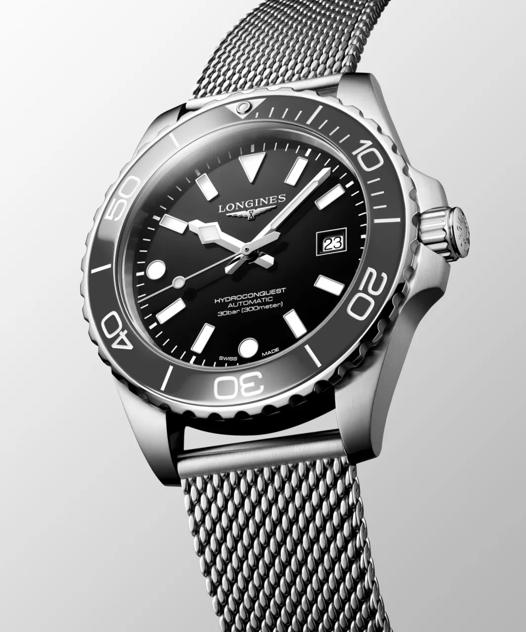Longines Hydroconquest Otomatik Siyah Laker Cilalı L37884706 detay görseli 3