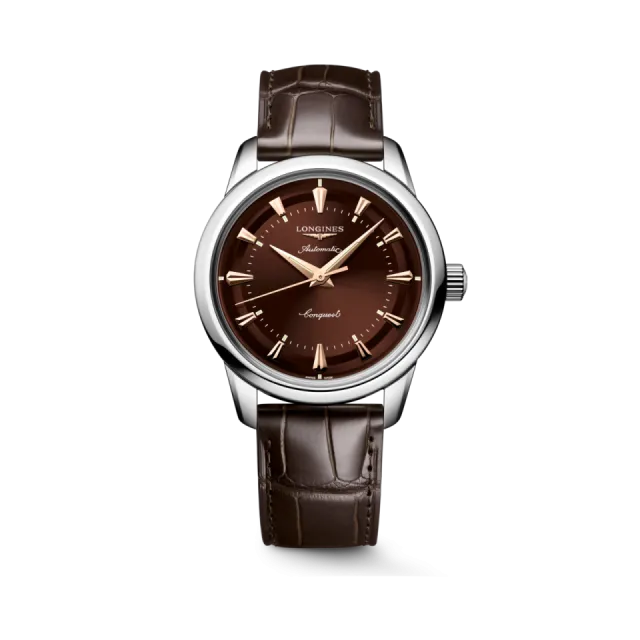 Beğenmek için çift tıkla Longines Conquest Heritage Otomatik Kahverengi L16494622 Görsel 1