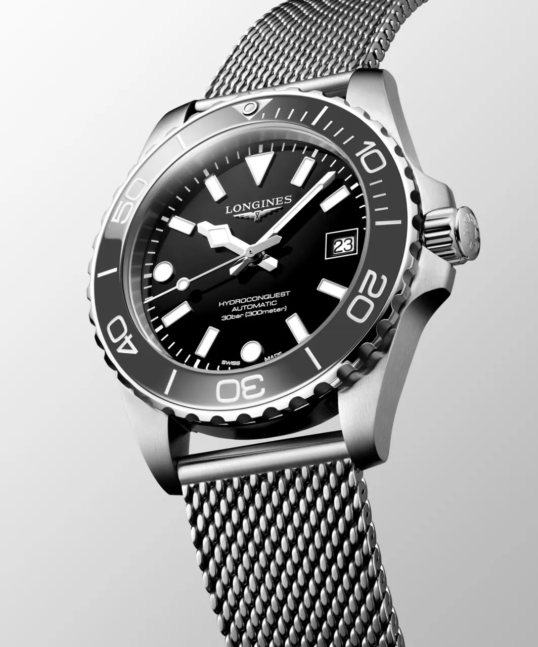 Longines Hydroconquest Otomatik Siyah Laker Cilalı L37794706 detay görseli 3