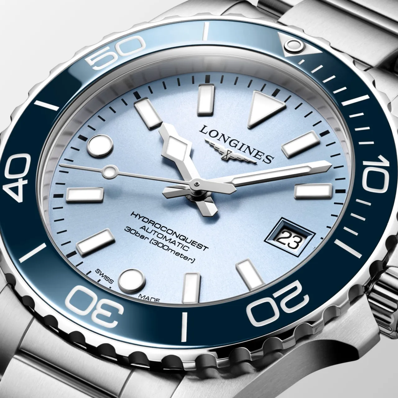 Longines Hydroconquest Özel Seri Buzlu Mavi Güneş Işını Desenli Otomatik L37794986 detay görseli 1