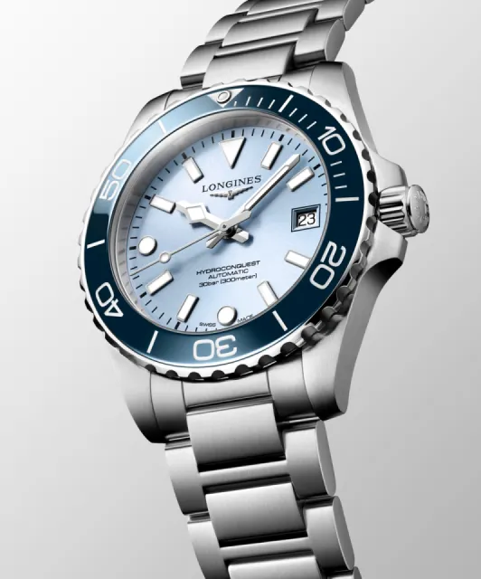 Longines Hydroconquest Özel Seri Buzlu Mavi Güneş Işını Desenli Otomatik L37794986 Görsel 4