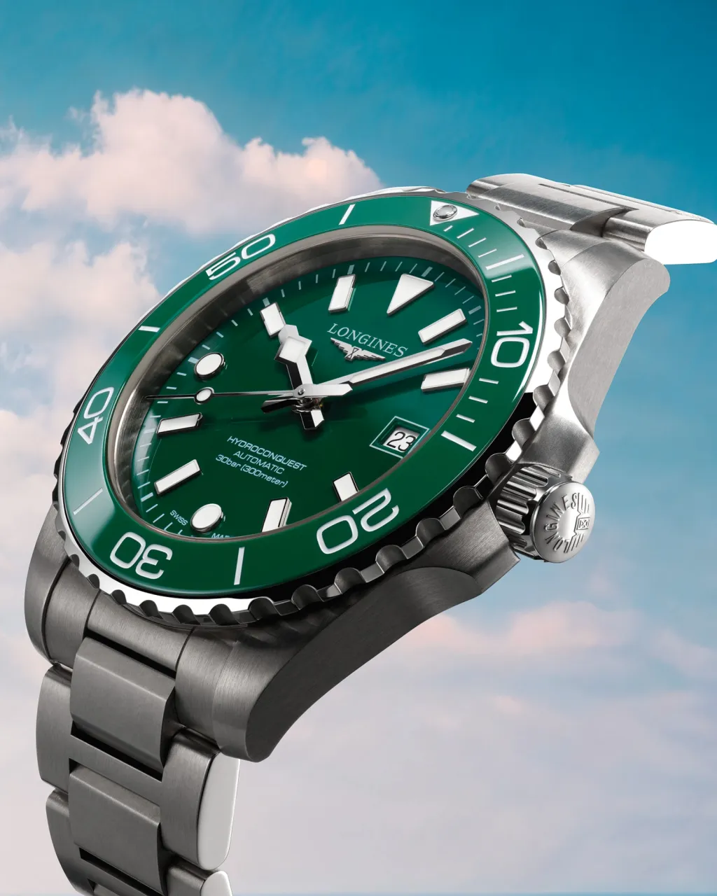 Longines Hydroconquest Otomatik Yeşil Laker Cilalı L37884066 detay görseli 2