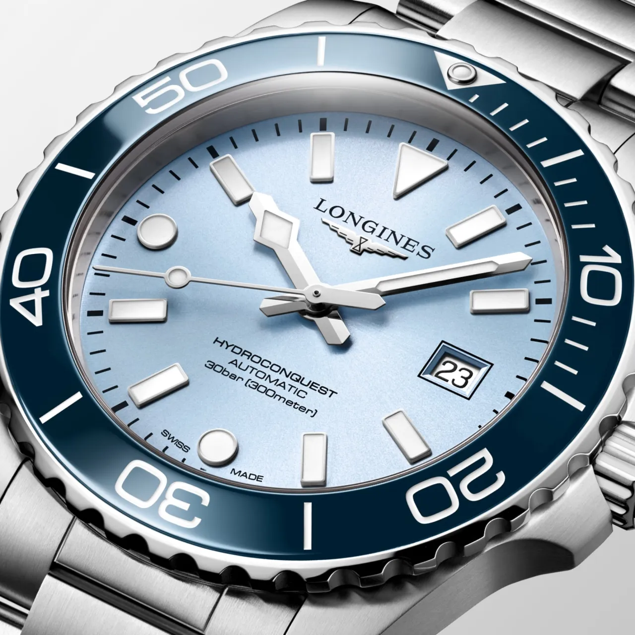 Longines Hydroconquest Özel Seri Buzlu Mavi Güneş Işığı Desenli Otomatik L37884986 detay görseli 1