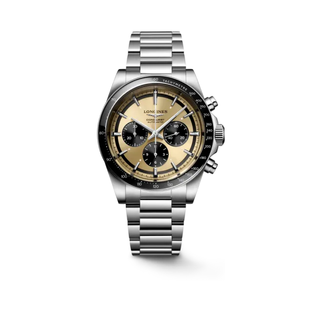 Longines Conquest Chronograph Otomatik Altın Yansımalı Gün Işığı L38354326 Görsel 1