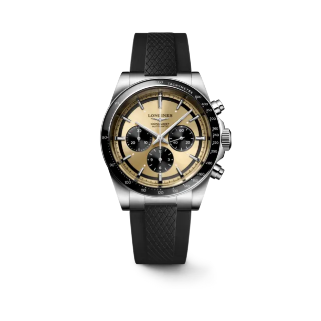 Longines Conquest Chronograph Otomatik Altın Yansımalı Gün Işığı L38354329 Görsel 1